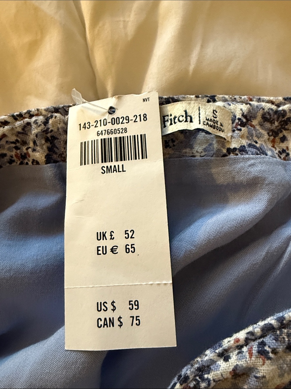 Abercrombie & Fitch Blue and White Small Floral Midi Skirt - Picture 4 of 4